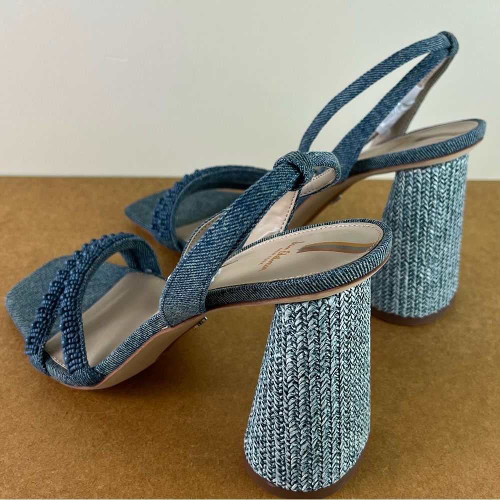 NEW SAM EDELMAN BLUE BEADED SANDALS - Picture 6 of 12